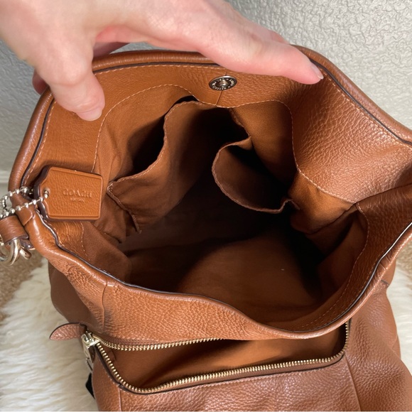 Coach Camel Brown Triple Compartment Purse - Picture 6 of 11